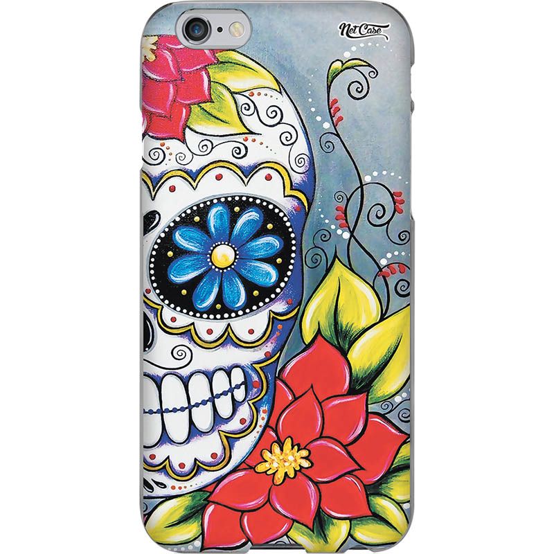 Capa Silicone NetCase Chapada Pintura Caveira ao Meio