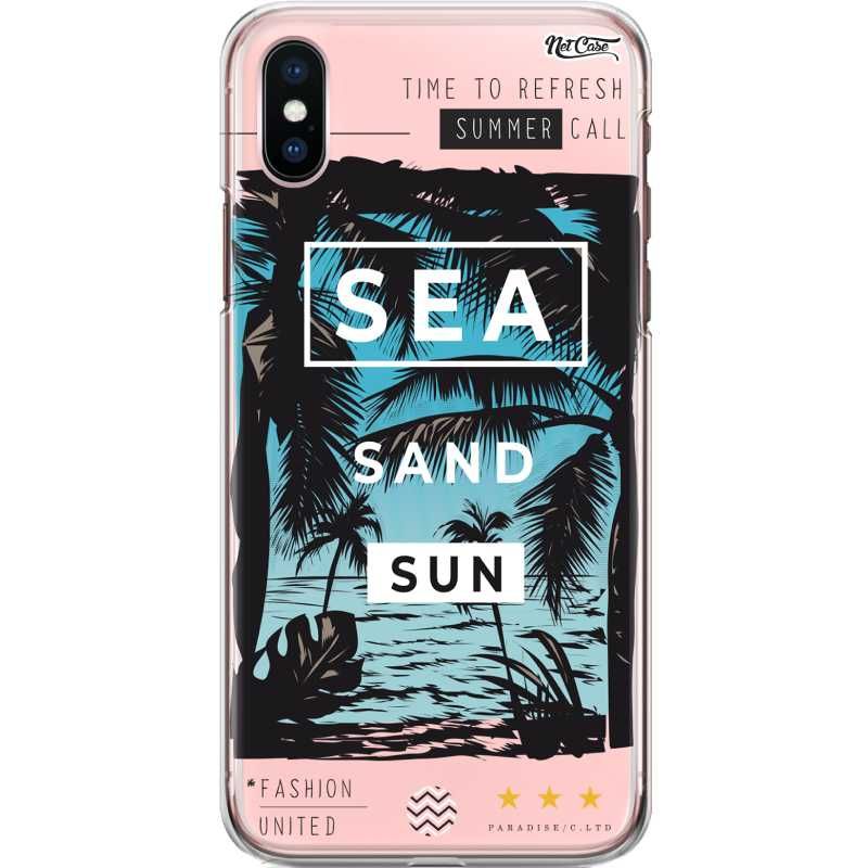 Capa Silicone NetCase Transparente Sea, Sand, Sun