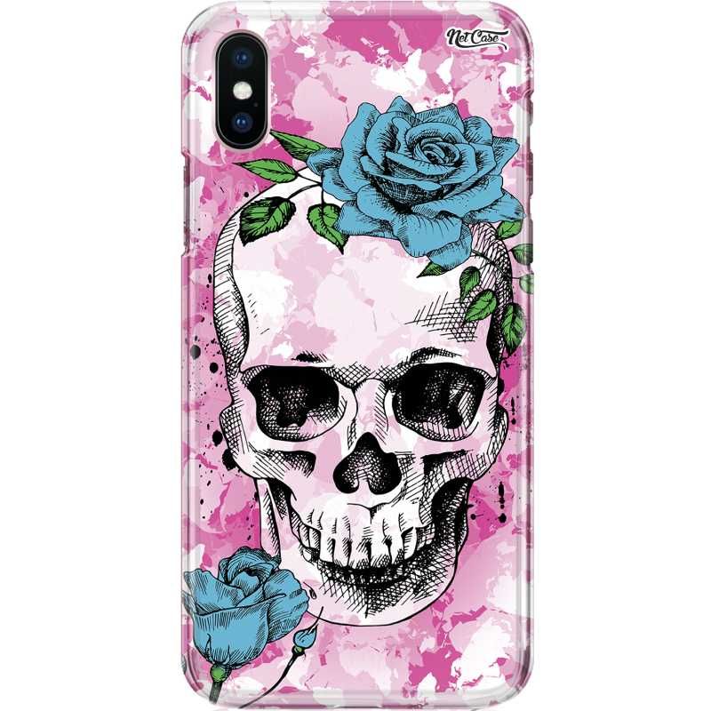 Capa Silicone NetCase Chapada Crânio Rosa Azul