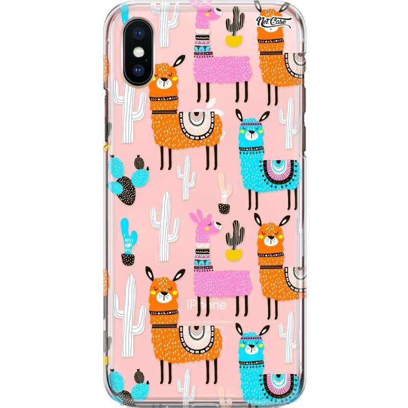 Capa Silicone NetCase Transparente Lhamas Coloridas