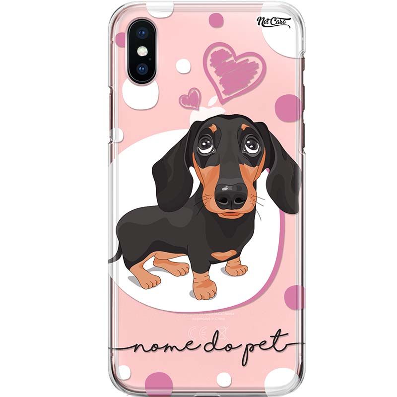 Capa Silicone NetCase Transparente Nome Dachshund