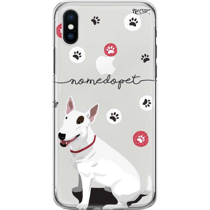 Capa Silicone NetCase Transparente Nome Bull Terrier