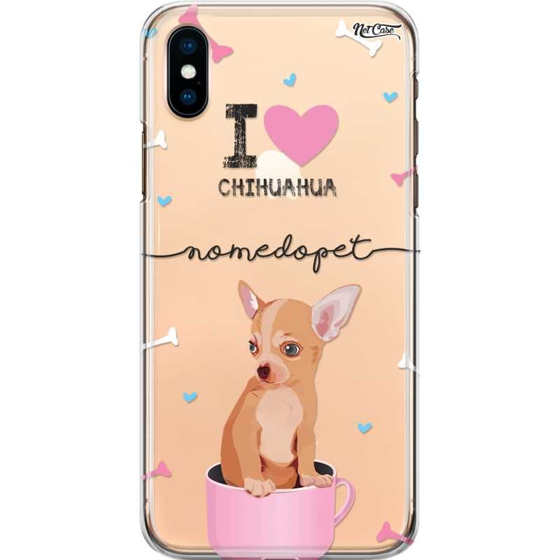 Capa Silicone NetCase Transparente Nome I Love Chihuahua Canela