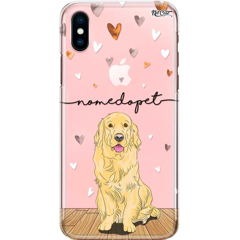 Capa Silicone NetCase Transparente Nome Golden Retriever Creme