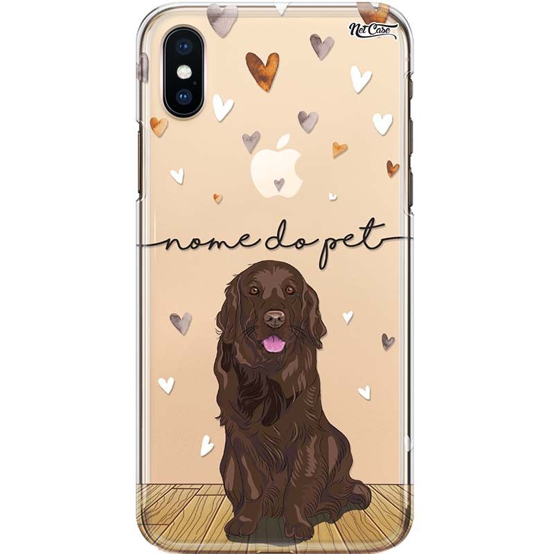 Capa Silicone NetCase Transparente Nome Golden Retriever Marrom