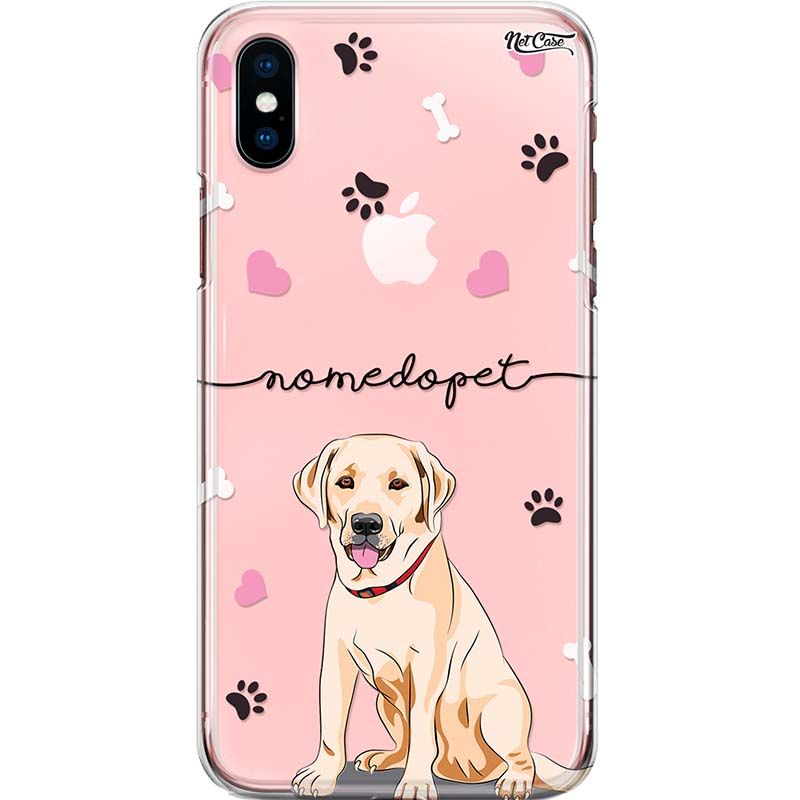 Capa Silicone NetCase Transparente Nome Labrador Creme