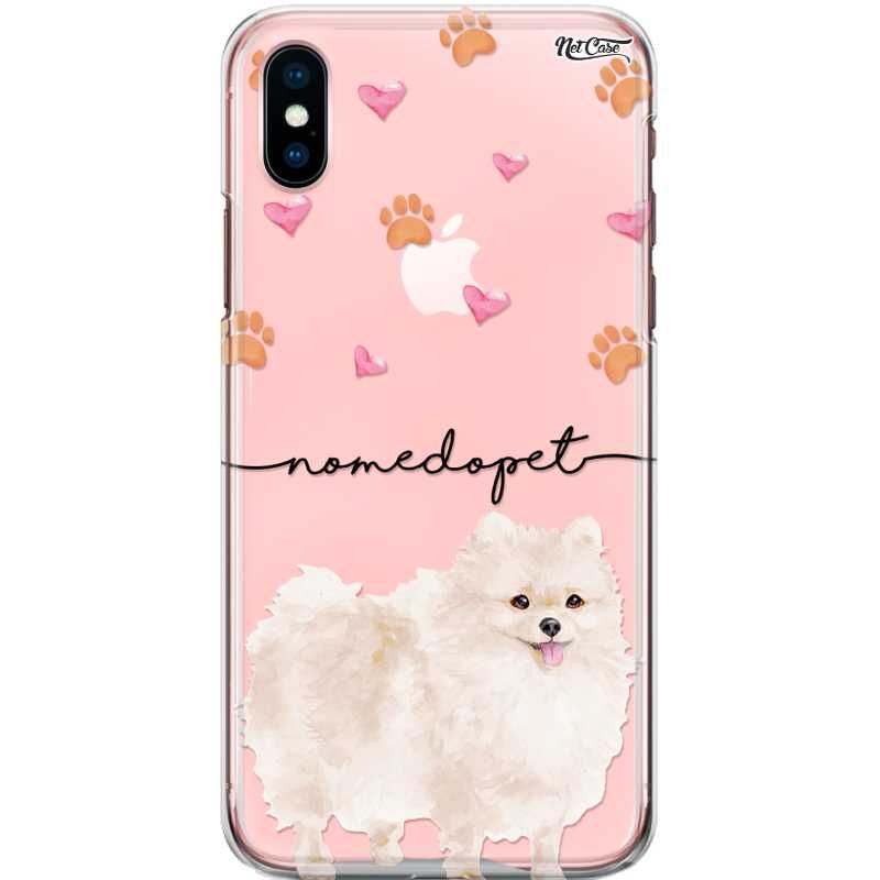 Capa Silicone NetCase Transparente Nome Lulu da Pomerânia Branco