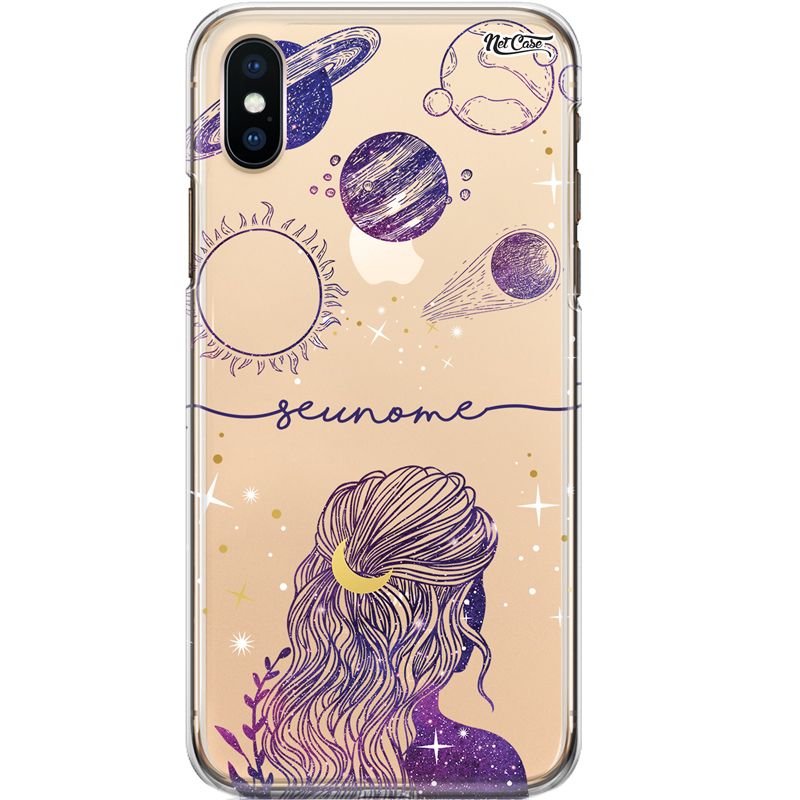 Capa Silicone NetCase Transparente Nome Girl's Planets