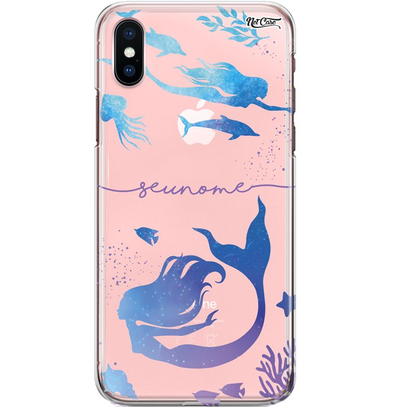 Capa Silicone NetCase Transparente Nome Mermaids