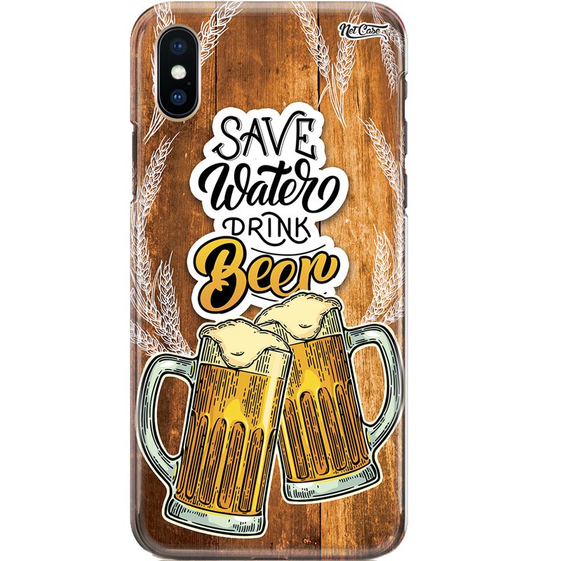 Capa Silicone NetCase Chapada Madeira Save Water, Drink Beer