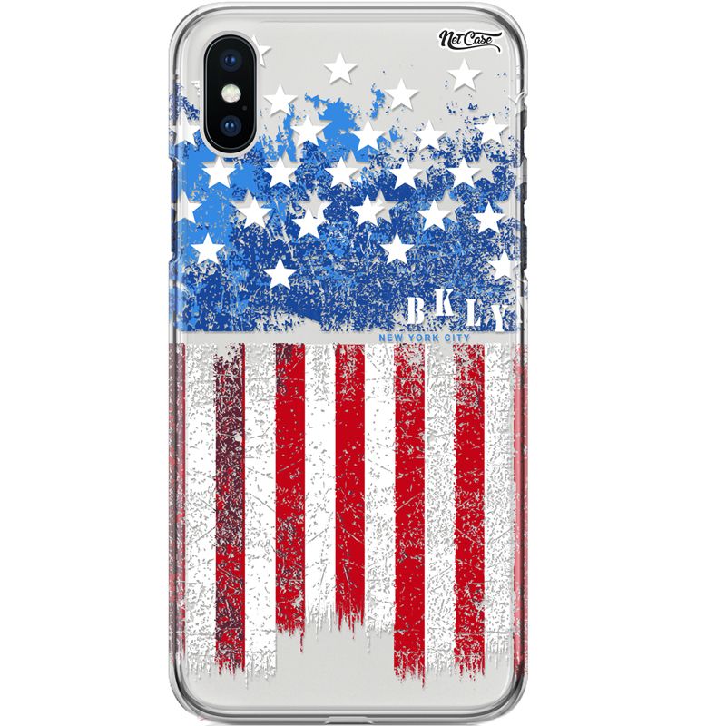 Capa Silicone NetCase Transparente American Flag: B K L Y