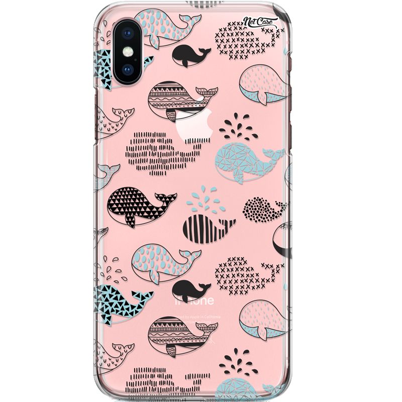 Capa Silicone NetCase Transparente Whale Cartoon