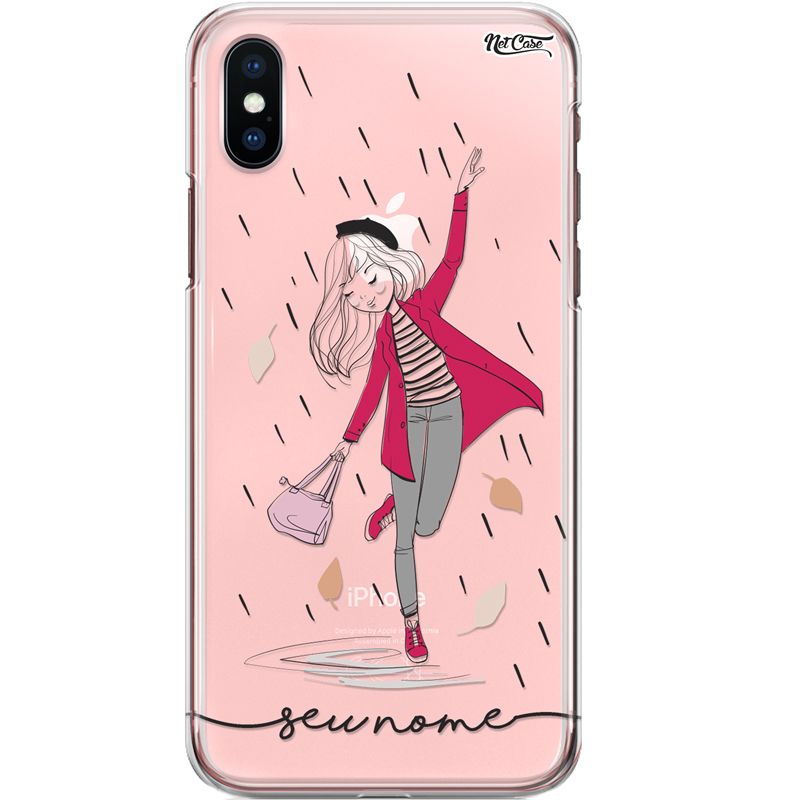 Capa Silicone NetCase Transparente Nome Girl in the Rain