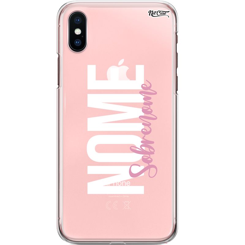 Capa Silicone NetCase Transparente Nome Big Letter