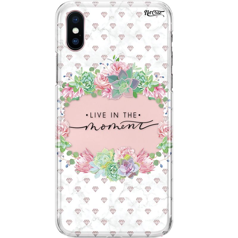 Capa Silicone NetCase Chapada Floral Diamantes Live in the Moment