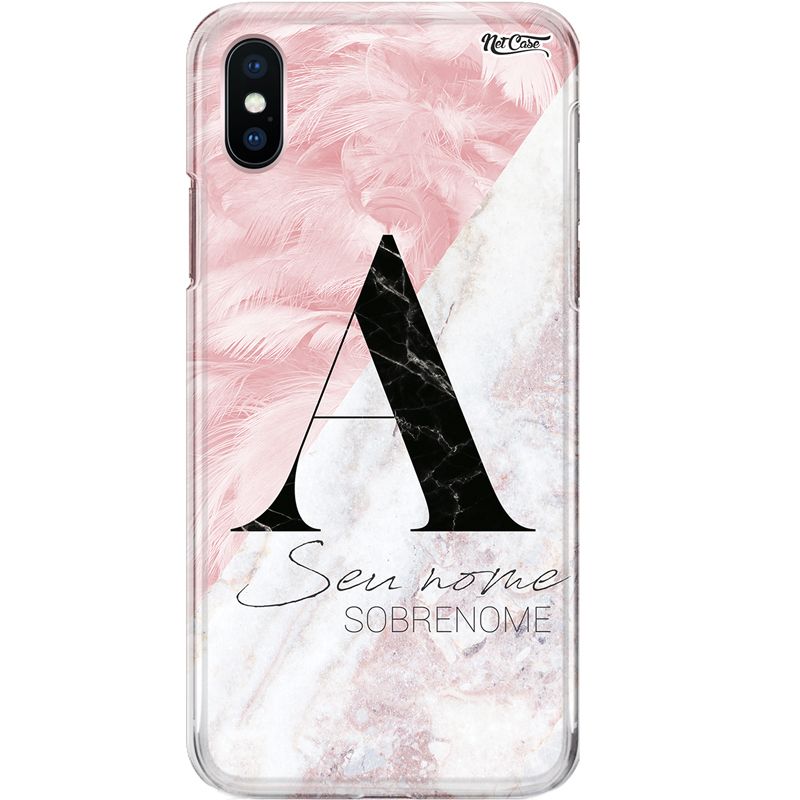 Capa Silicone NetCase Chapada Nome Marble and Feathers