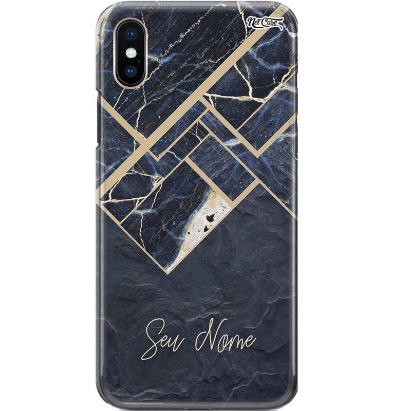 Capa Silicone NetCase Chapada Nome Black and Gold Marble