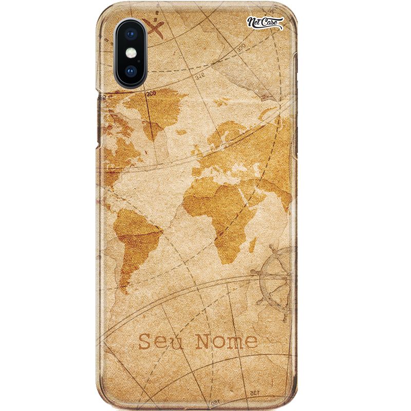 Capa Silicone NetCase Chapada Nome Vintage World Map