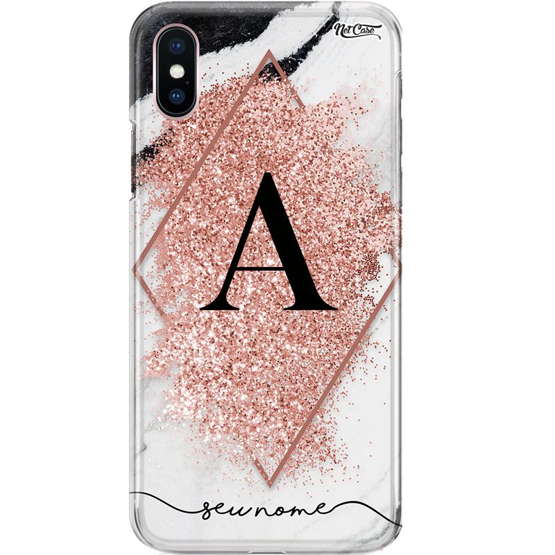 Capa Silicone NetCase Chapada Nome Glitter Explosion in Marble