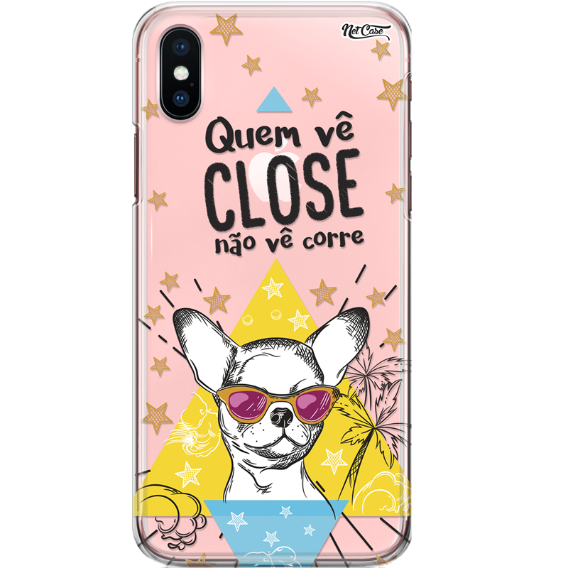 Capa Silicone NetCase Transparente Quem Vê Close Não Vê Corre