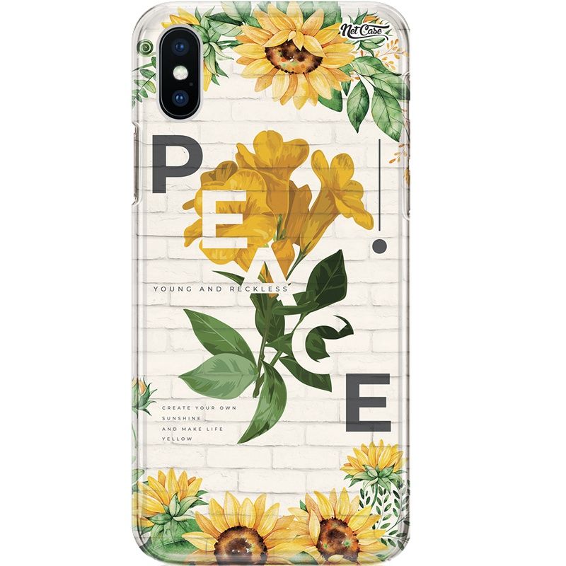 Capa Silicone NetCase Chapada Floral Amarela: Peace, Young and Reckless