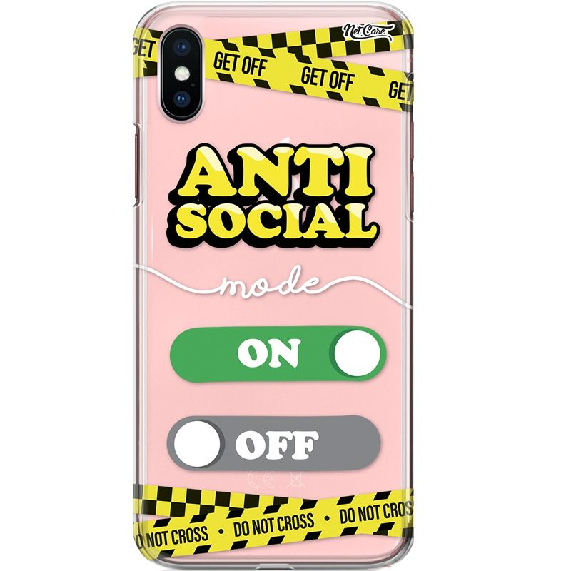 Capa Silicone NetCase Transparente Anti-Social: Mode On