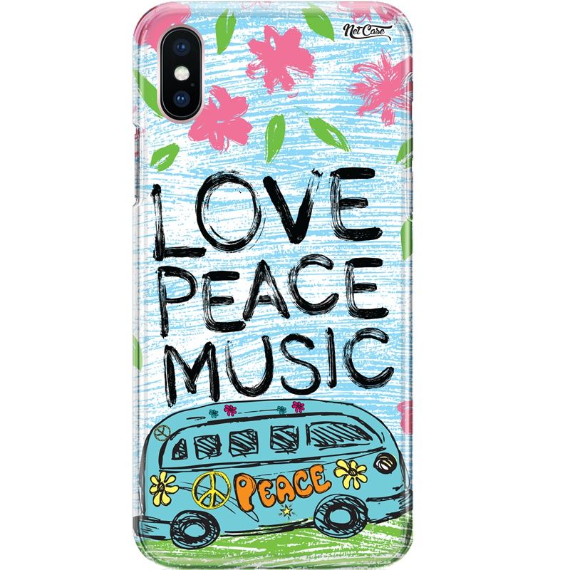 Capa Silicone NetCase Chapada Pintura Love Peace Music