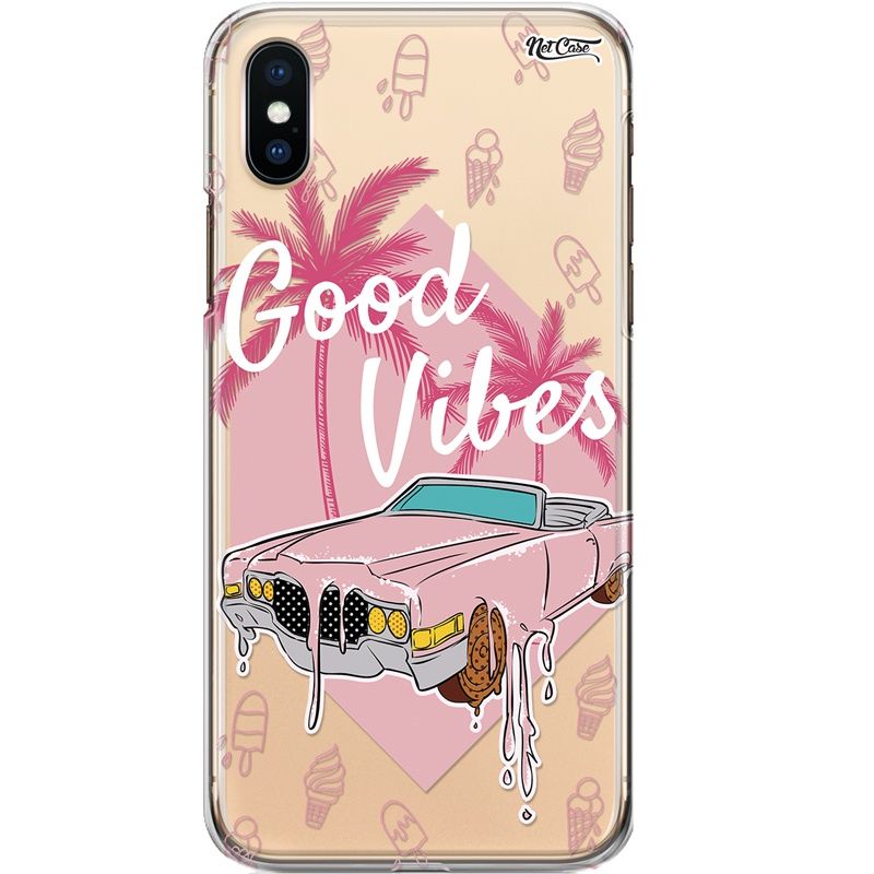 Capa Silicone NetCase Transparente Car Melting: Good Vibes