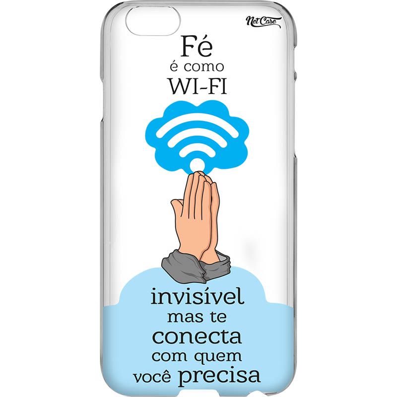 Capa Silicone NetCase Vazada 'Fé É Como Wi-Fi'...