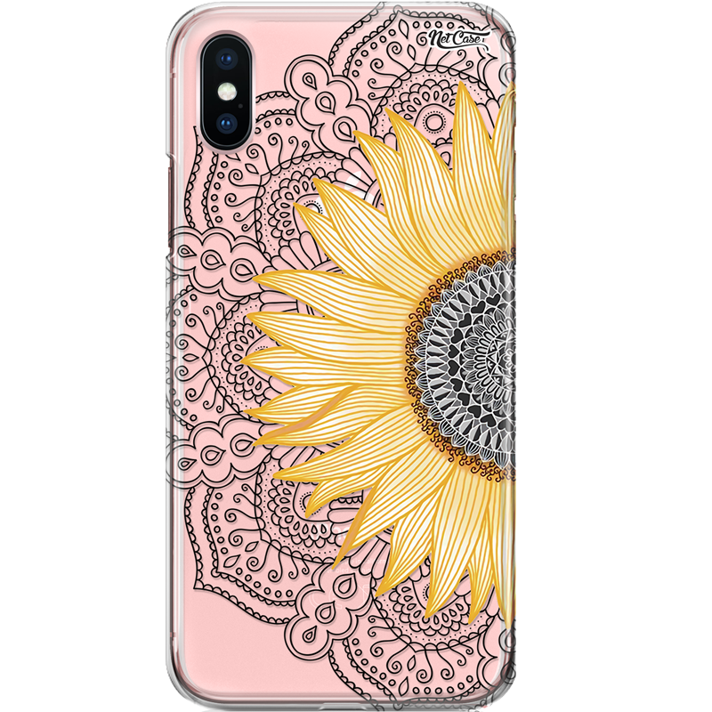 Capa Silicone NetCase Transparente Sunflower Mandala