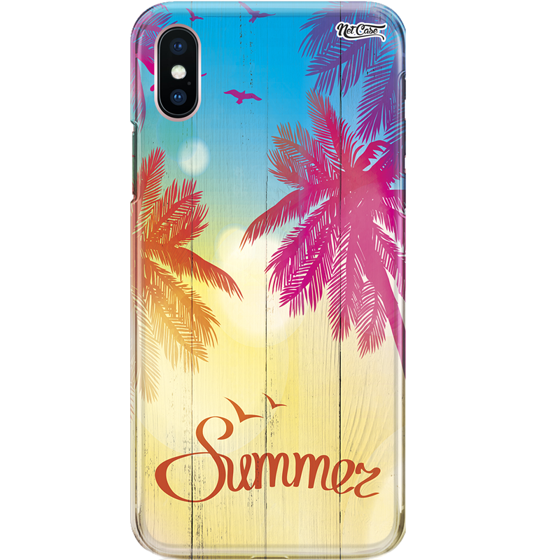 Capa Silicone NetCase Chapada Madeira Coqueiros Summer