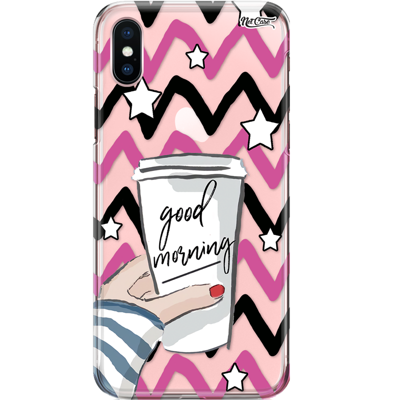 Capa Silicone NetCase Transparente Zig Zag Good Morning