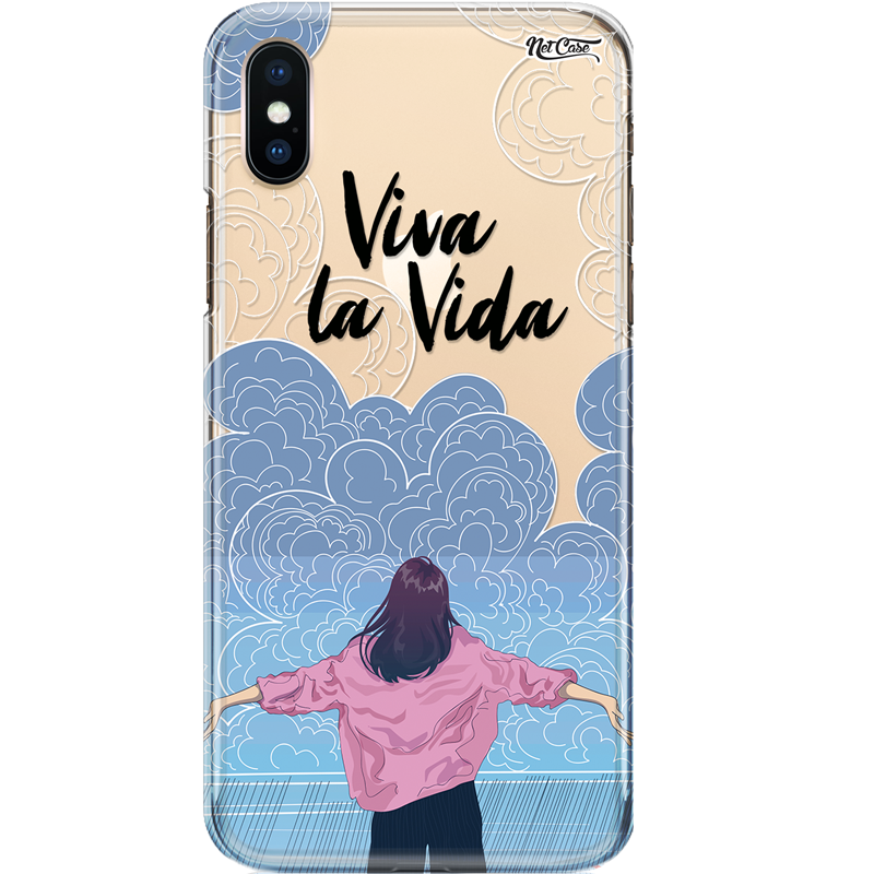 Capa Silicone NetCase Transparente Viva La Vida