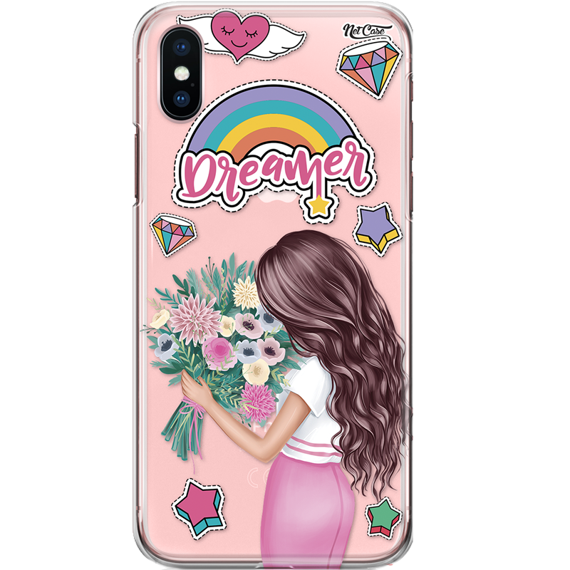 Capa Silicone NetCase Transparente Sticker Dreamer