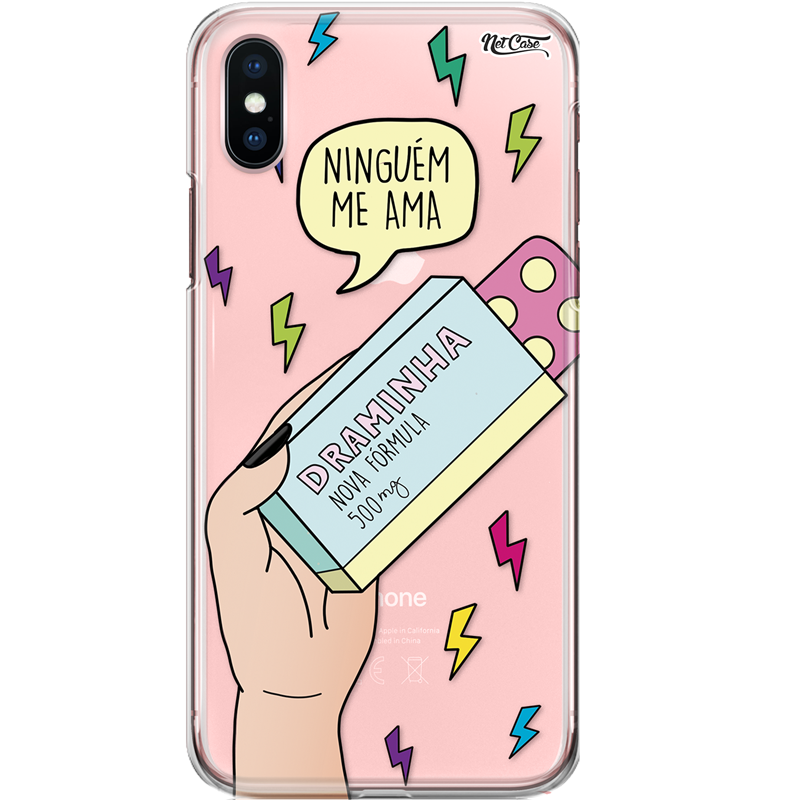 Capa Silicone NetCase Transparente Draminha: Ninguém Me Ama