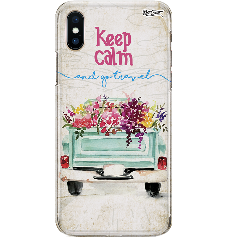 Capa Silicone NetCase Chapada Carro Floral: Keep Calm and Go Travel