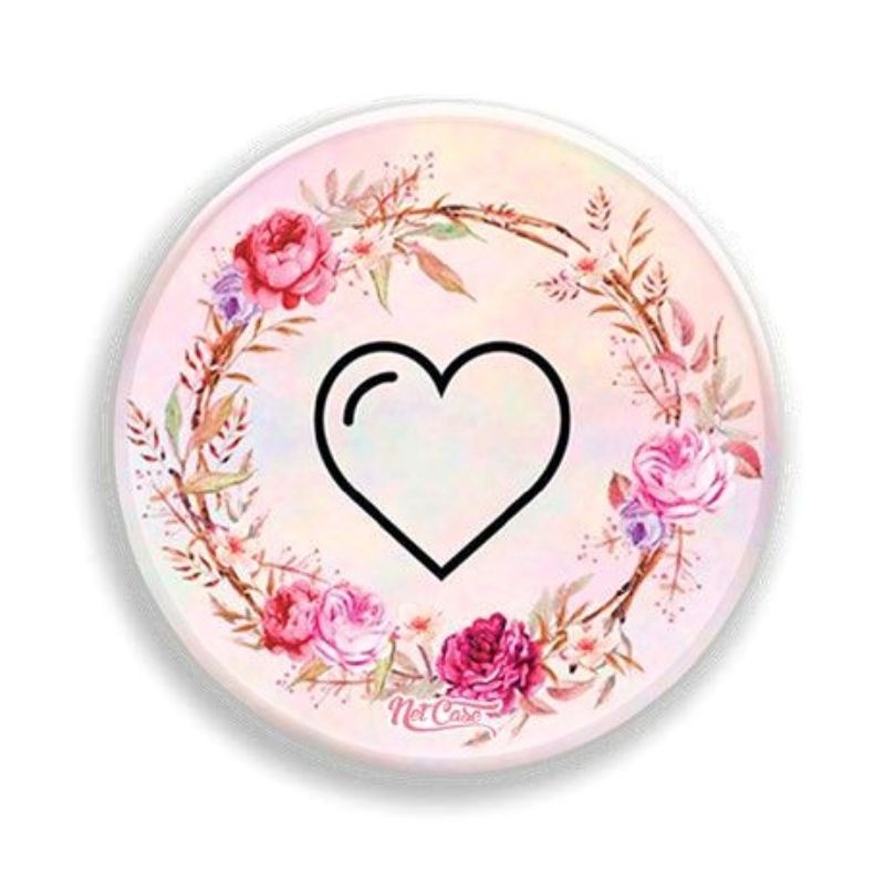 Suporte Pop Socket Netcase - Coração c/ Coroa de Flores