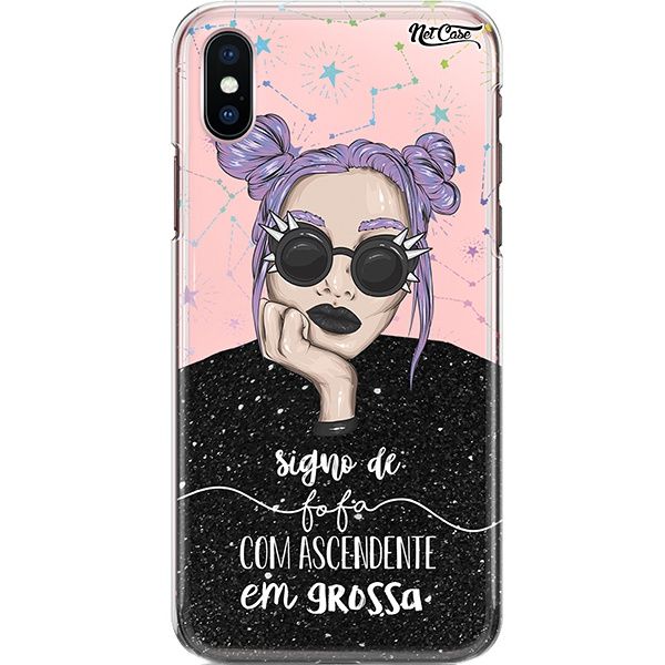 Capa Silicone NetCase Transparente Signo de Fofa, Com Ascendente em Grossa