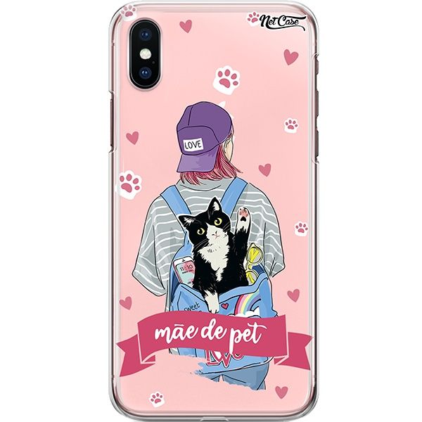 Capa Silicone NetCase Transparente Mãe de Pet