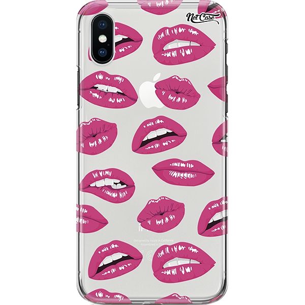 Capa Silicone NetCase Transparente Pink Lips