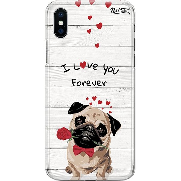 Capa Silicone NetCase Chapada Pug I Love You Forever