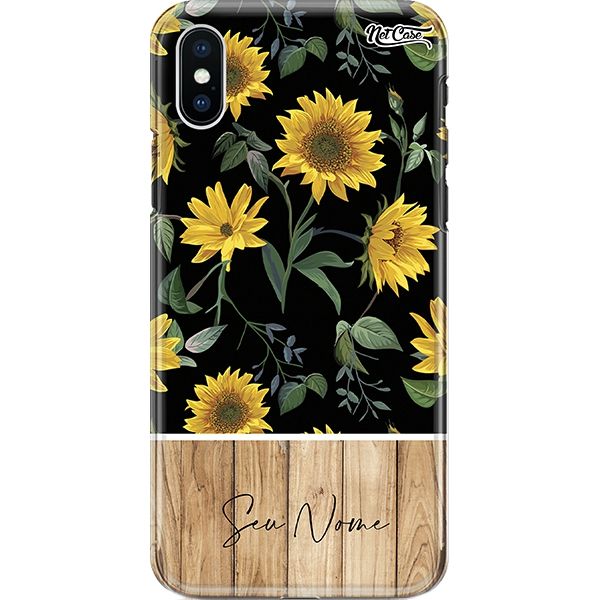 Capa Silicone NetCase Chapada Nome Daisies On Wood