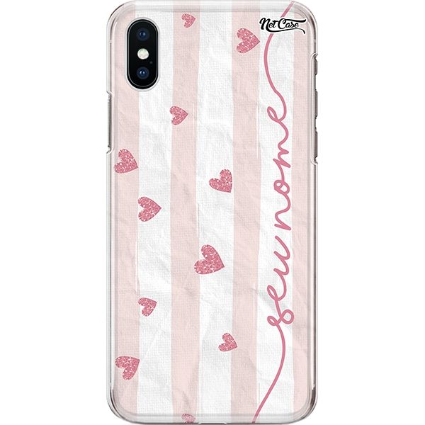 Capa Silicone NetCase Chapada Nome Little Stripes of Hearts