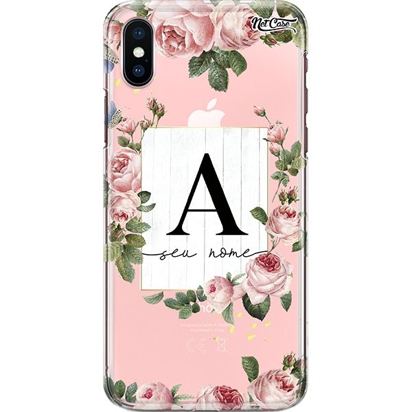 Capa Silicone NetCase Transparente Nome Ticket Roses