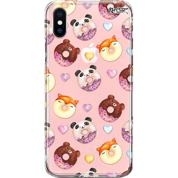 Capa Silicone NetCase Transparente Cute Donuts