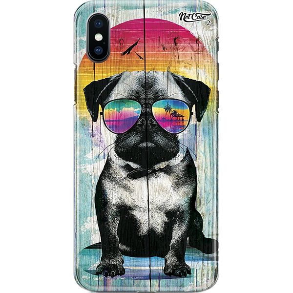 Capa Silicone NetCase Chapada Summer Pug On Wood