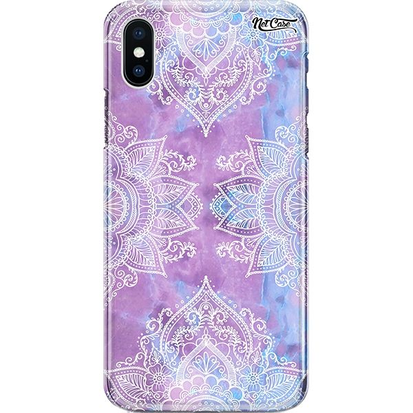 Capa Silicone NetCase Chapada Mandala de Renda Azul e Lilás