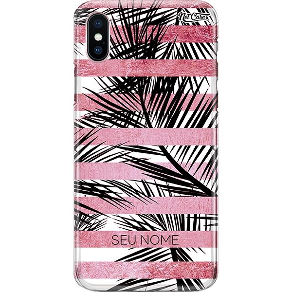 Capa Silicone NetCase Chapada Nome Palm Leaves On Stripes