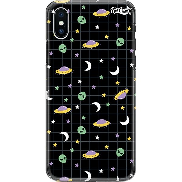 Capa Silicone NetCase Chapada Quadriculada Aliens e Ovnis