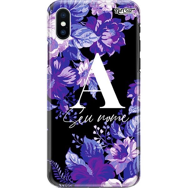 Capa Silicone NetCase Chapada Nome Purple Flowers at Night